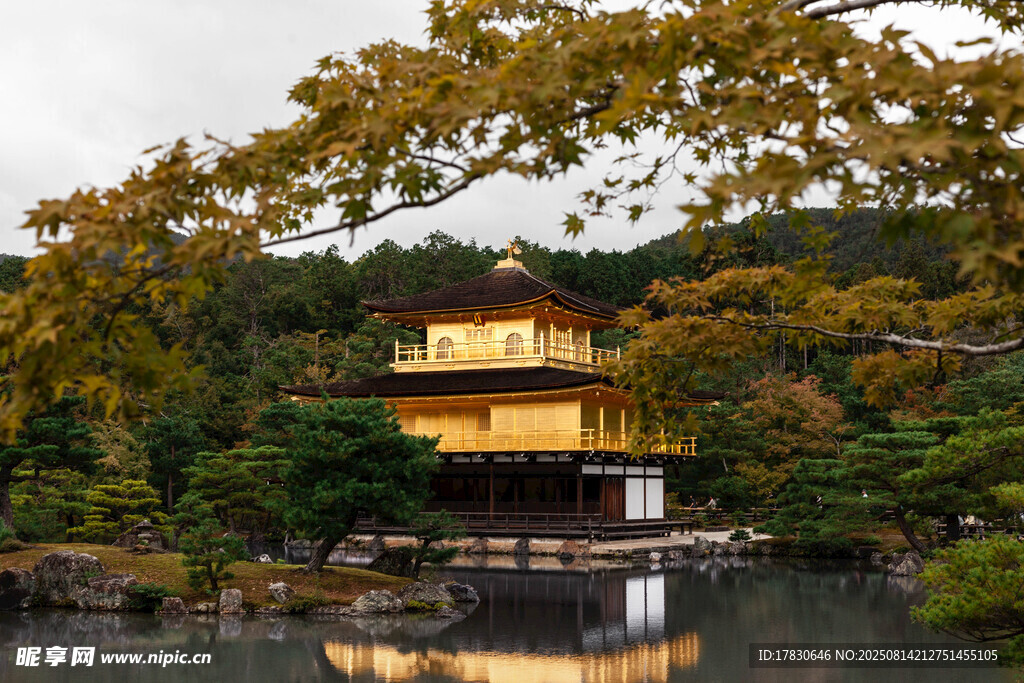 金閣寺湖畔美景