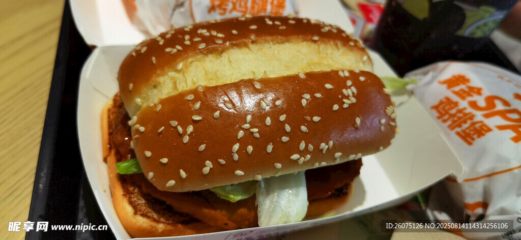 美味漢堡特寫(xiě)