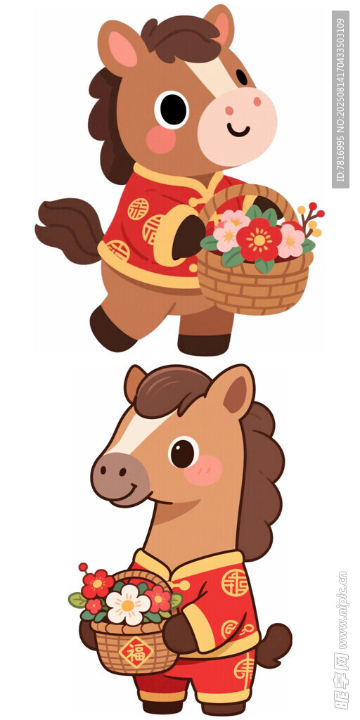 節(jié)日盛裝小馬可愛又喜慶