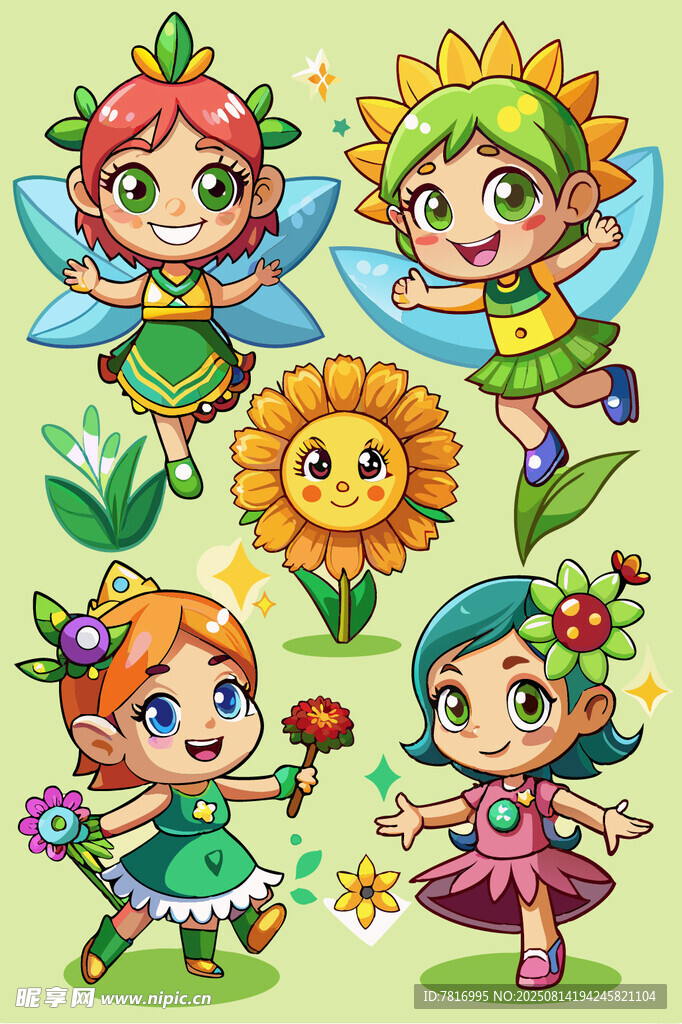 可愛花仙子插畫形象