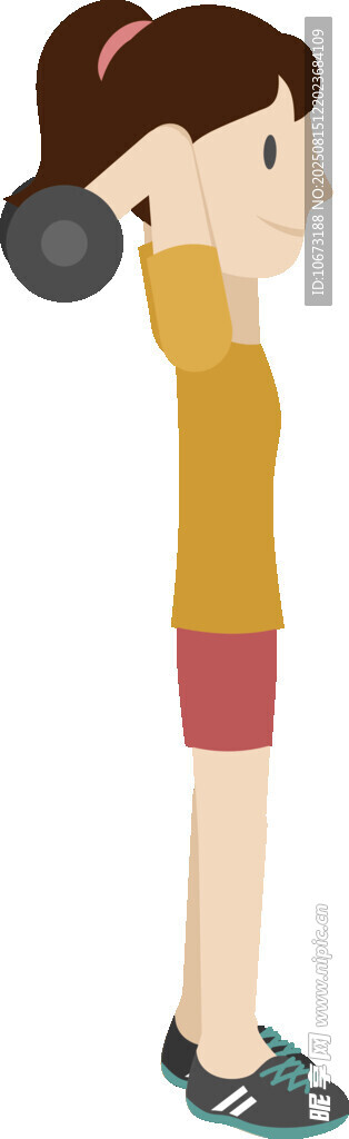 女孩舉啞鈴健身