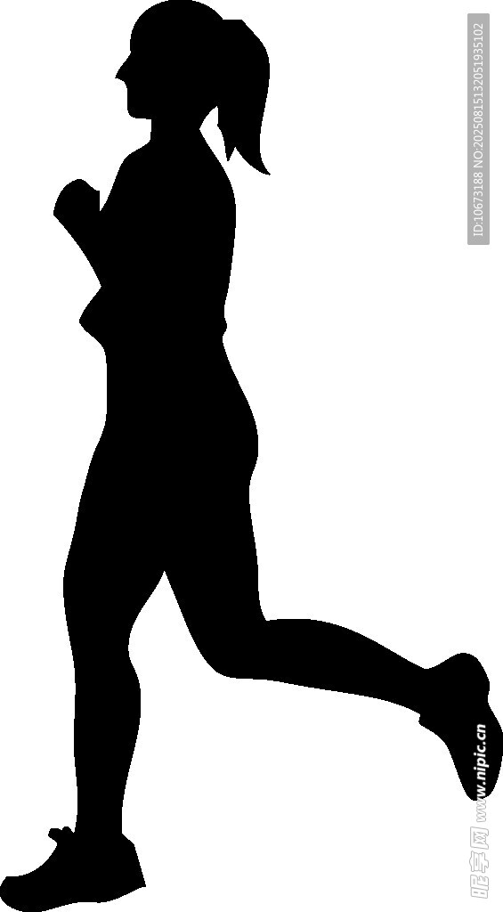女性跑步剪影