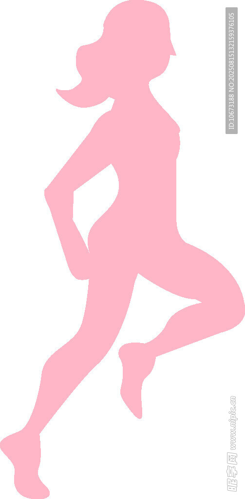 粉色女性跑步剪影
