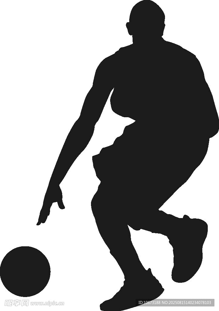 籃球運動員運球剪影