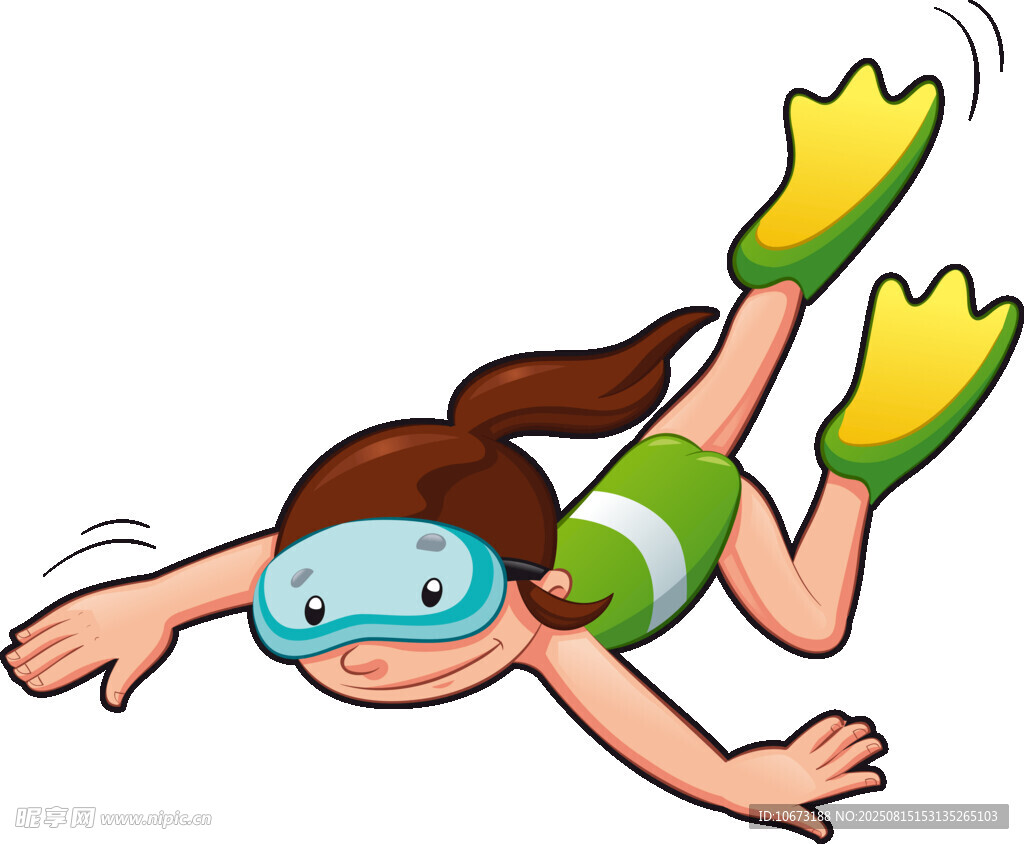 女孩水中暢游