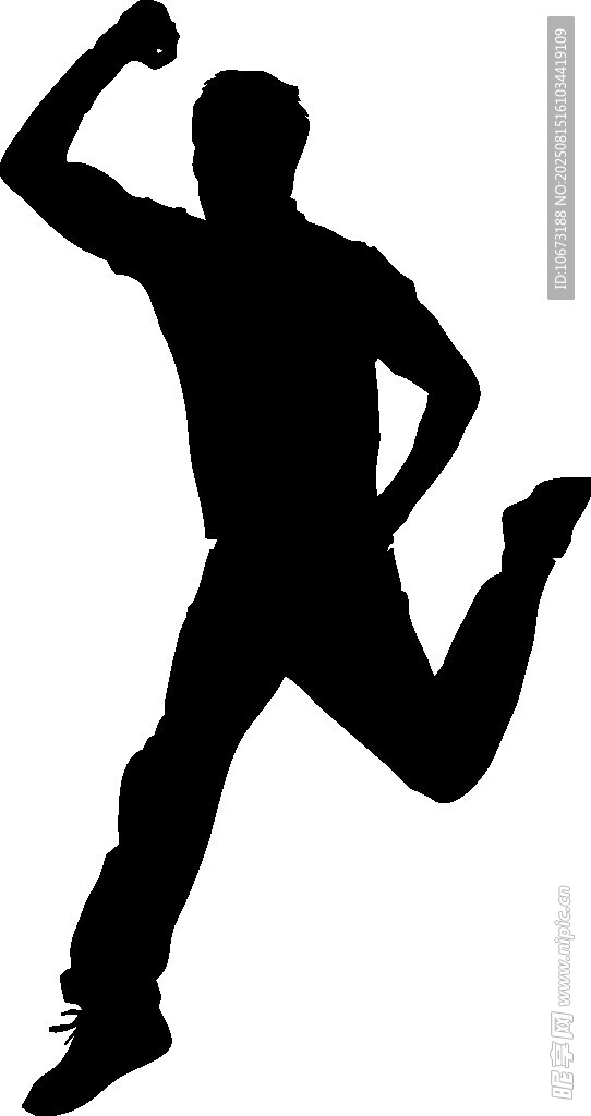 活力男子跳躍剪影