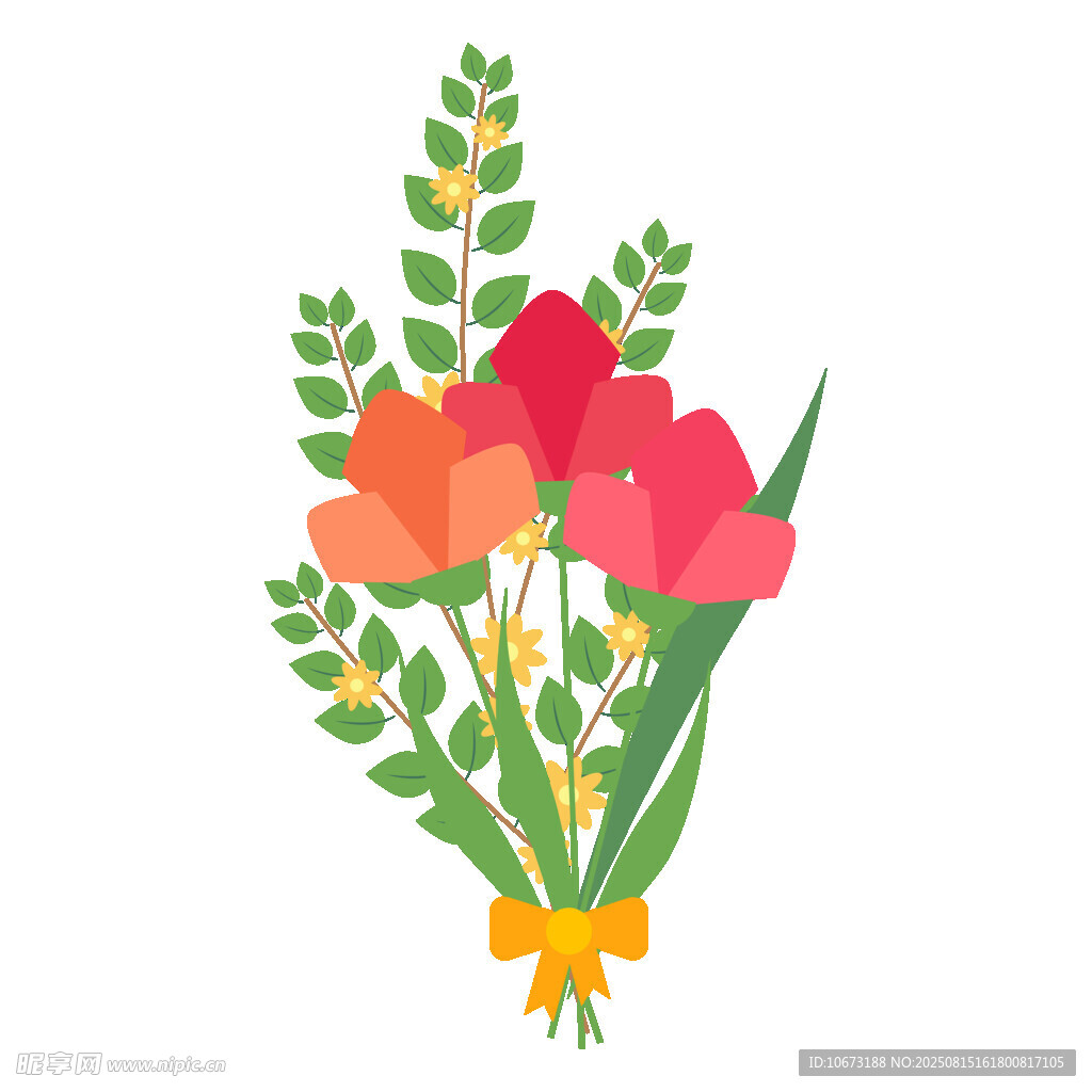 多彩花束插畫