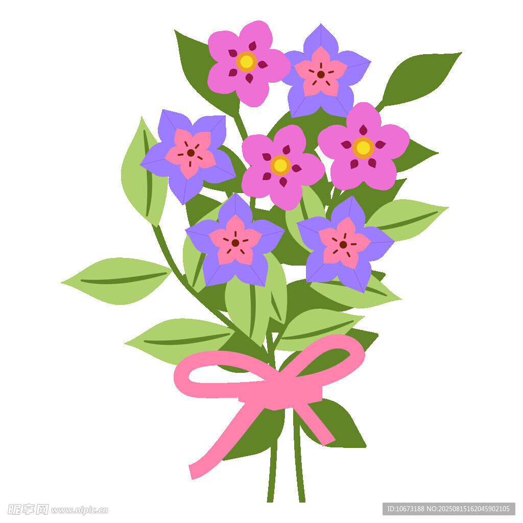 粉色蝴蝶結(jié)系著的花束