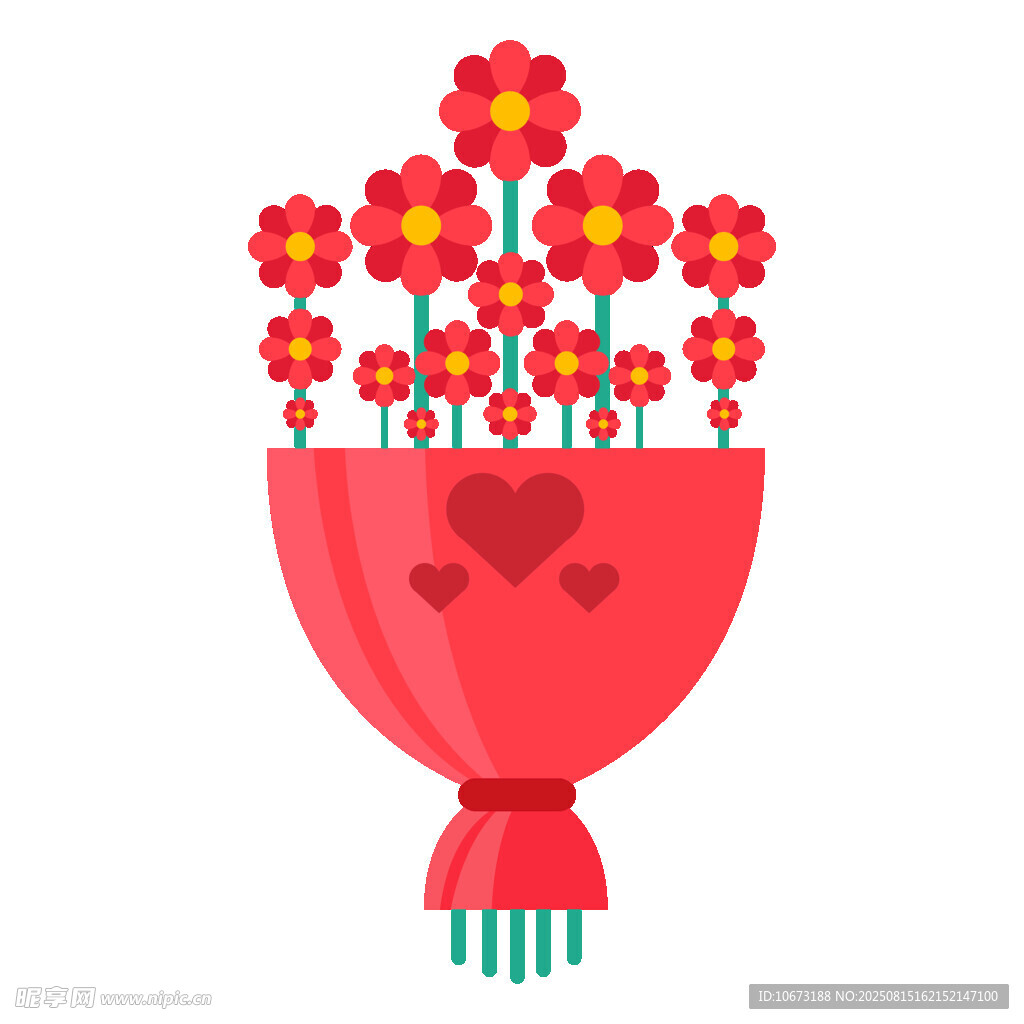 紅色花束插畫