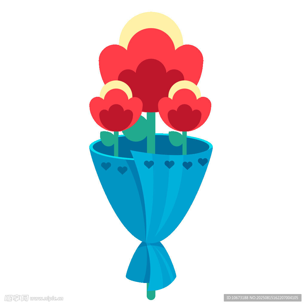 愛心花束插畫