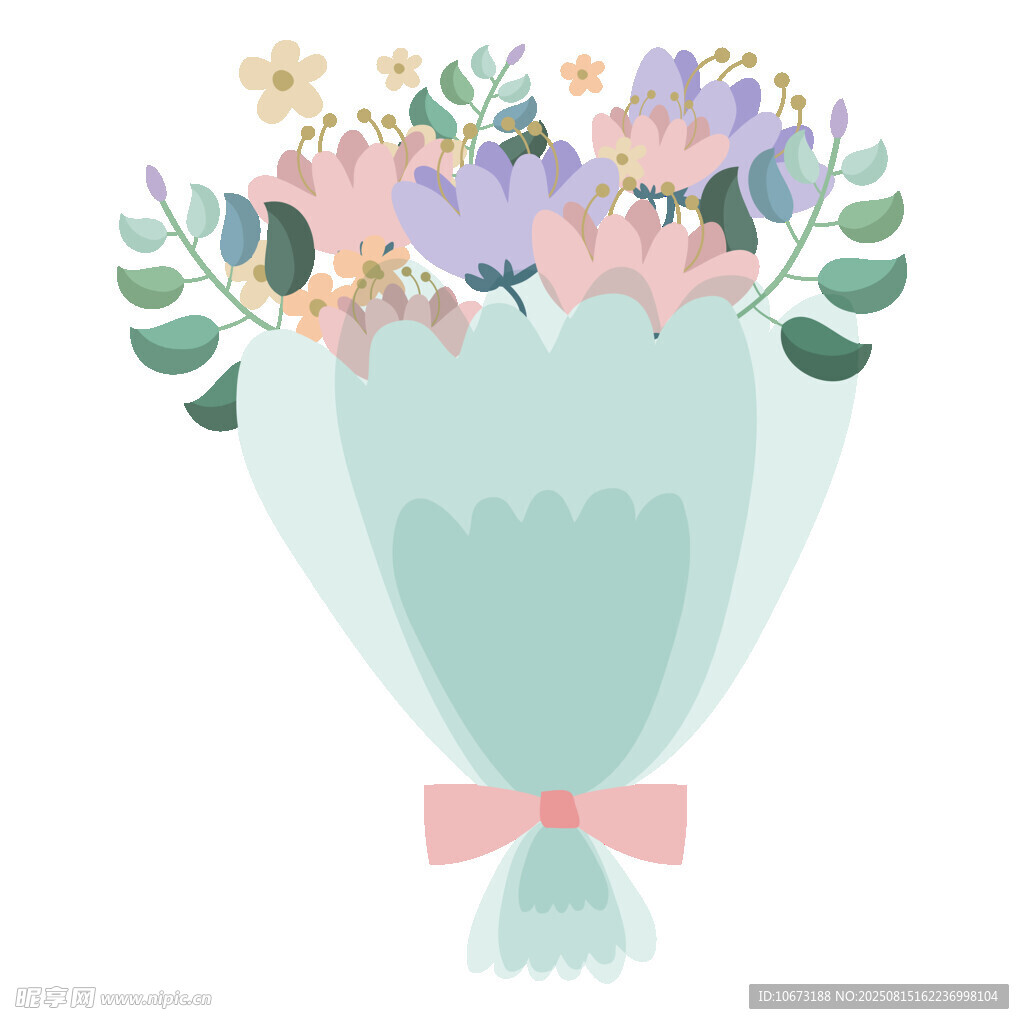 清新花束插畫