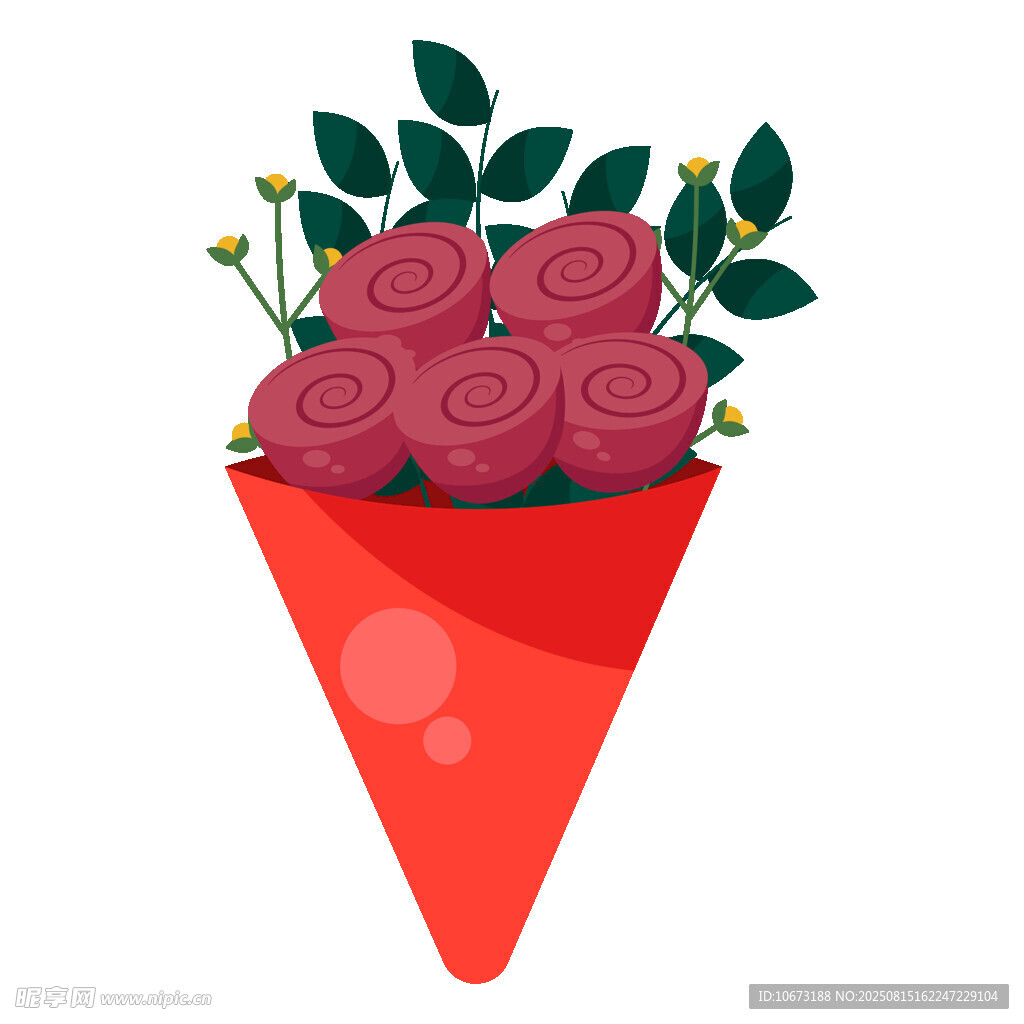 紅色花束插畫