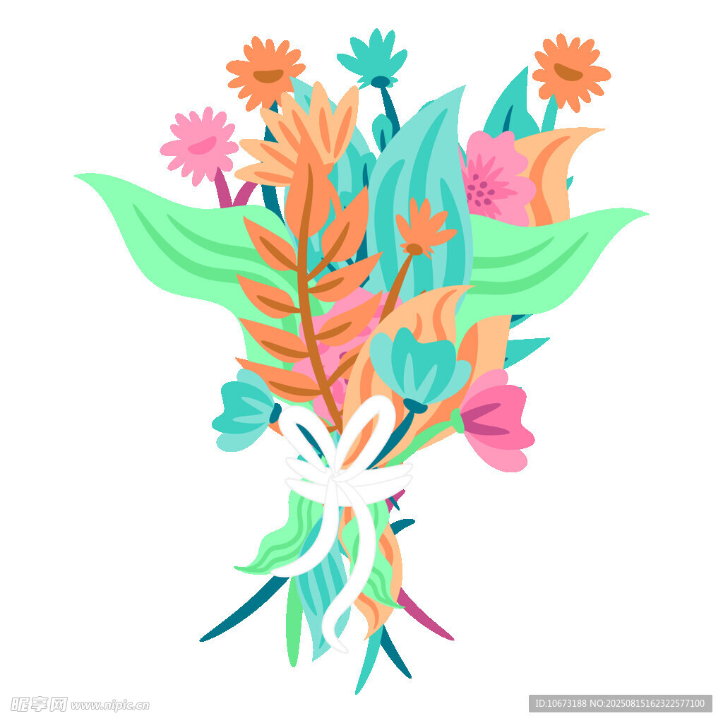 繽紛手繪花卉插畫
