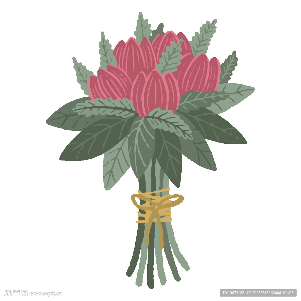 手繪粉色花束插畫(huà)