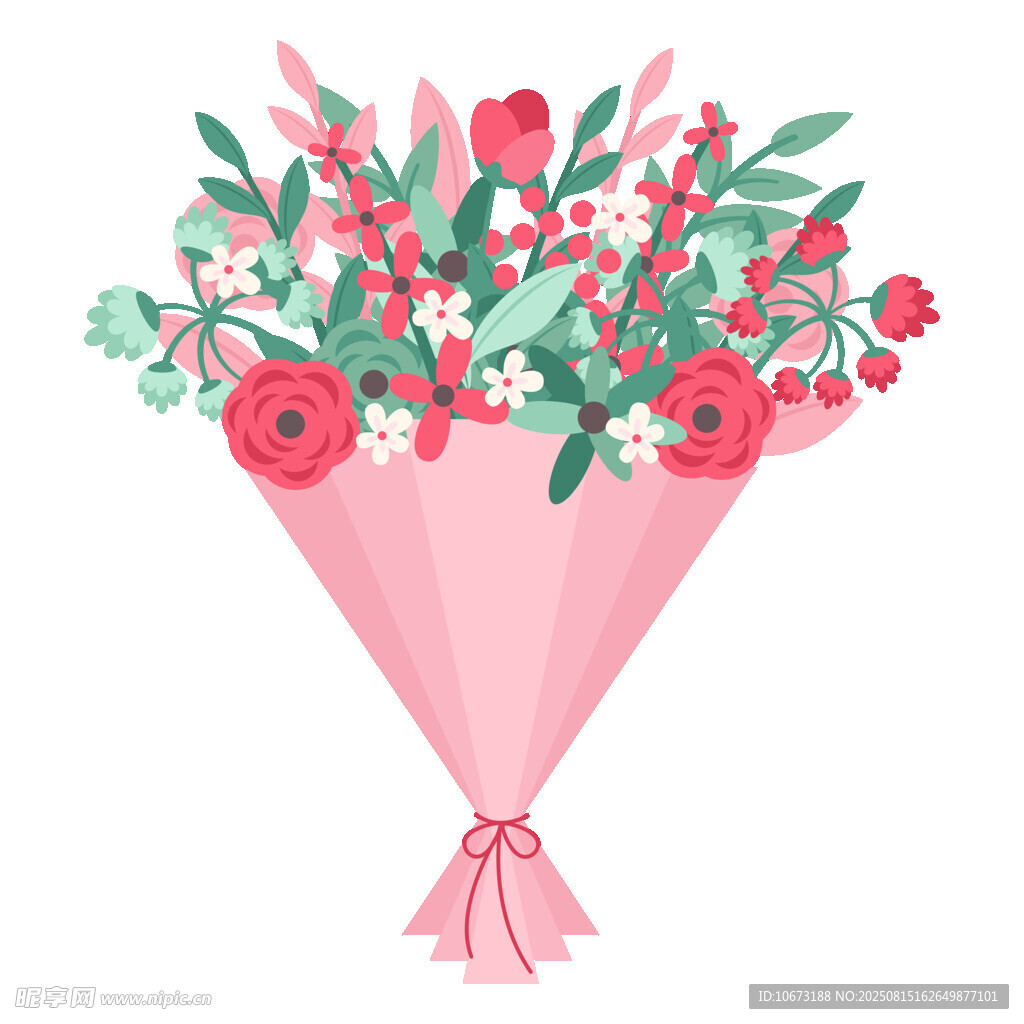 粉色花束插畫