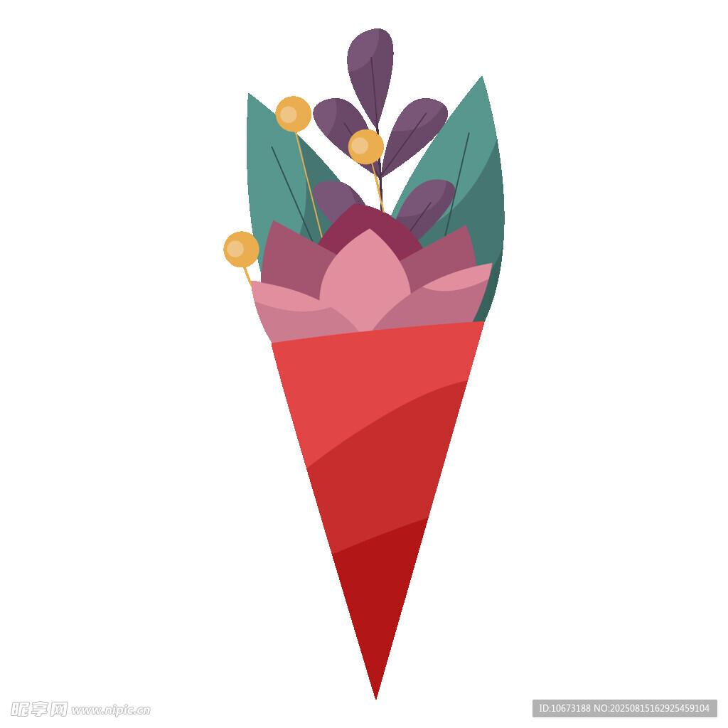 紅色花束插畫