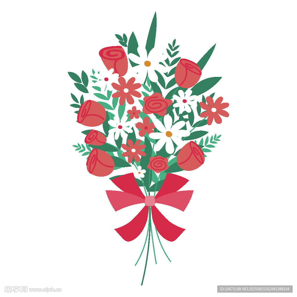 手繪花卉花束插畫