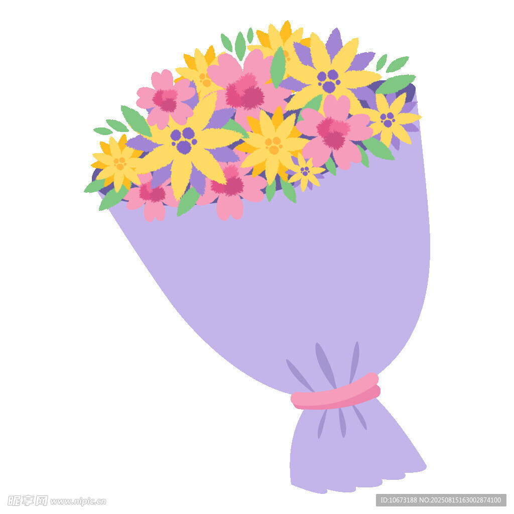 紫色花束插畫