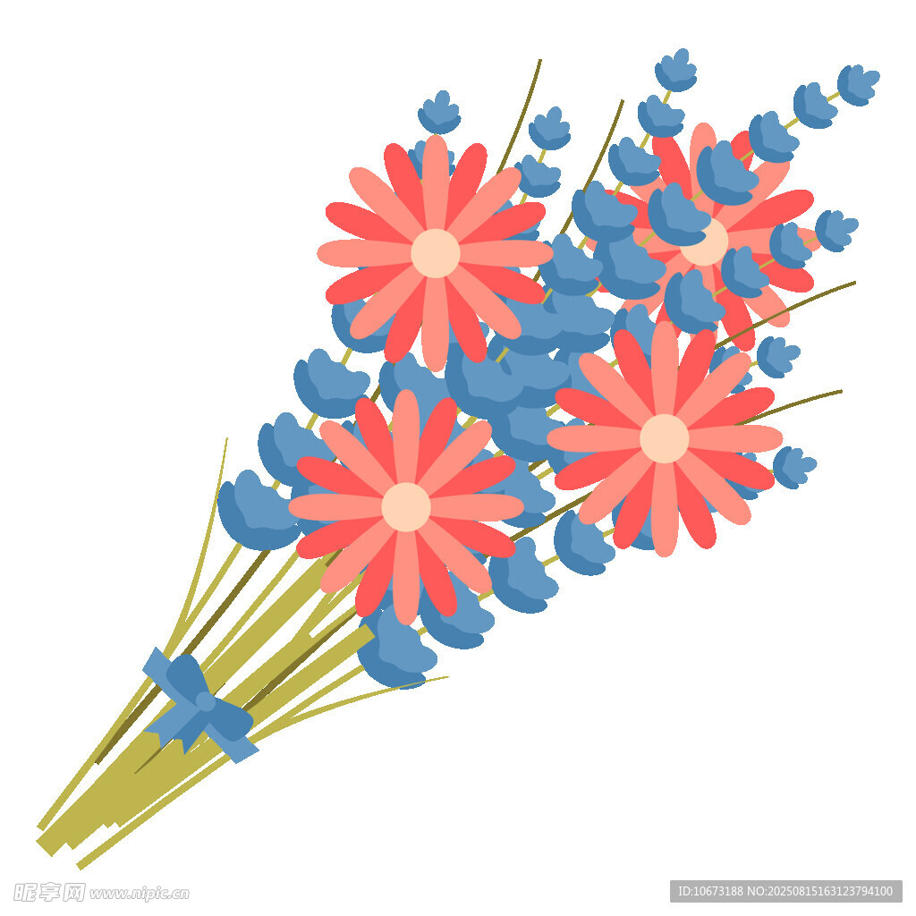 鮮艷花束插畫