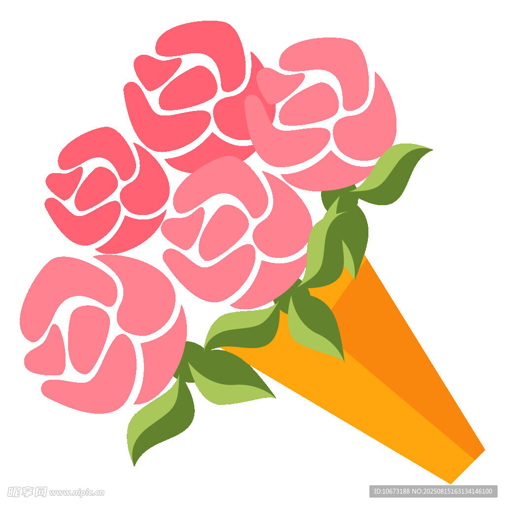 粉色玫瑰花束插畫(huà)