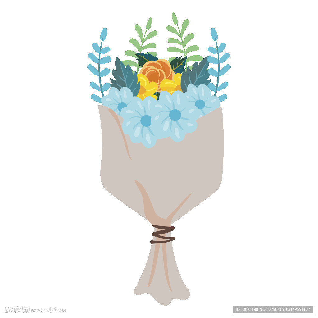 手繪清新花束插畫
