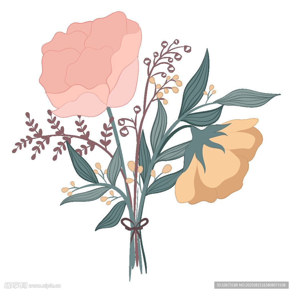 手繪清新花卉插畫