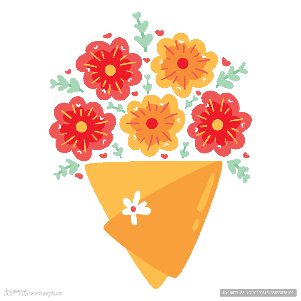 手繪多彩花束插畫(huà)