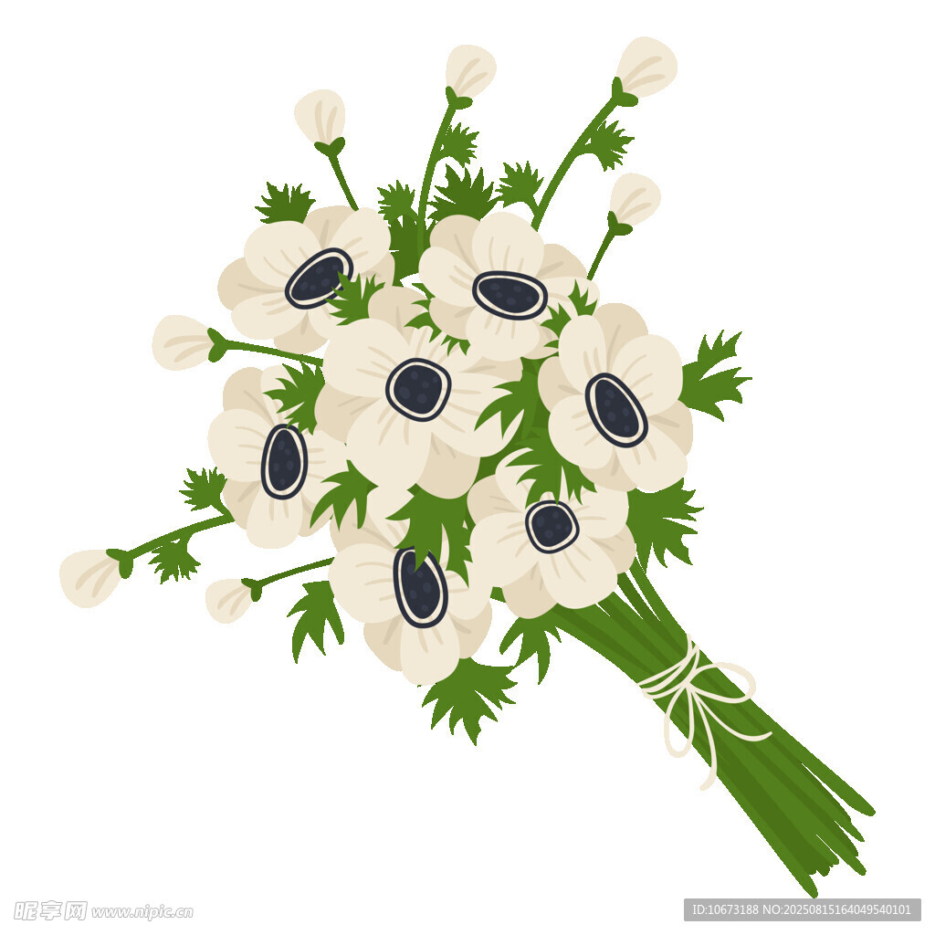 白色銀蓮花花束