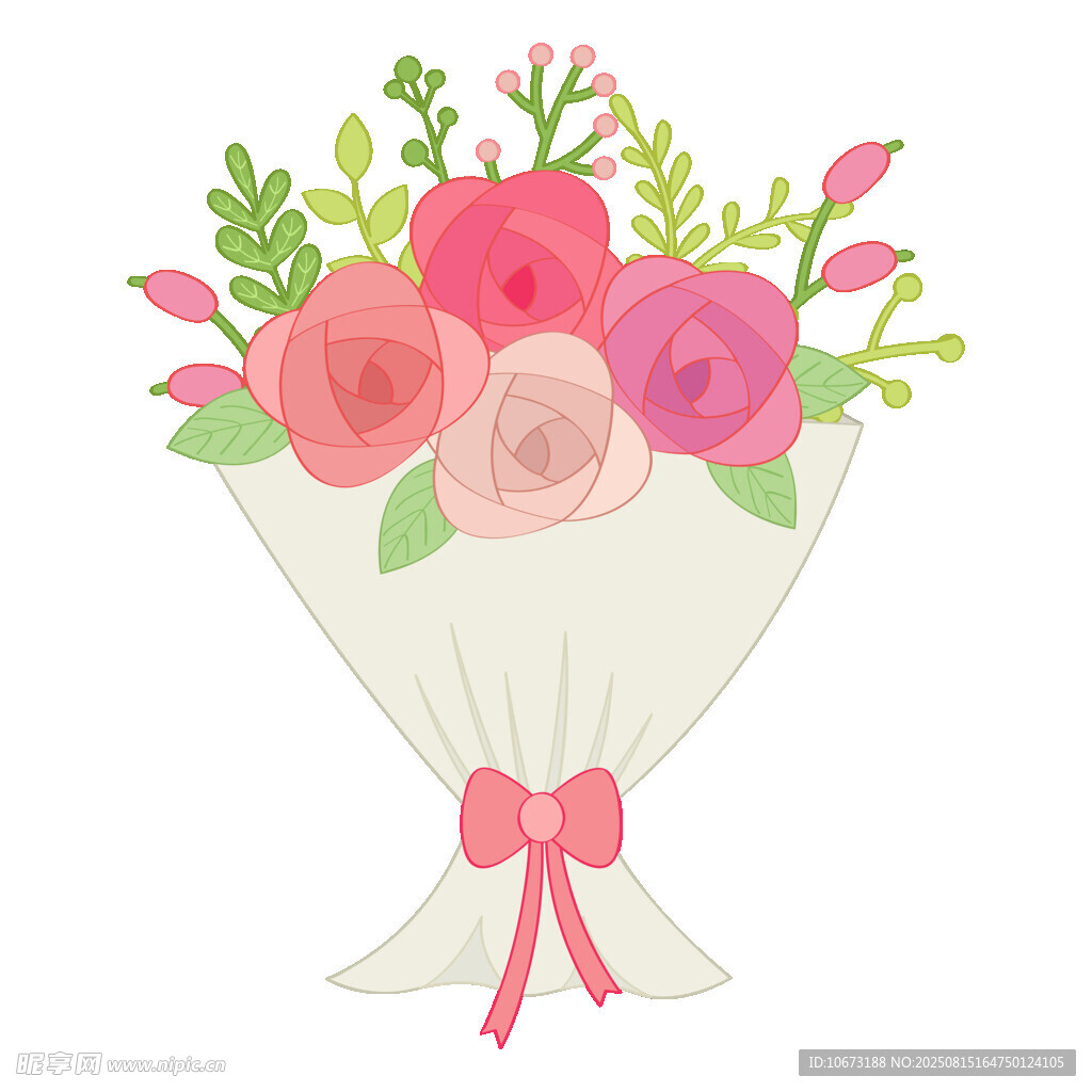 精美花束插畫