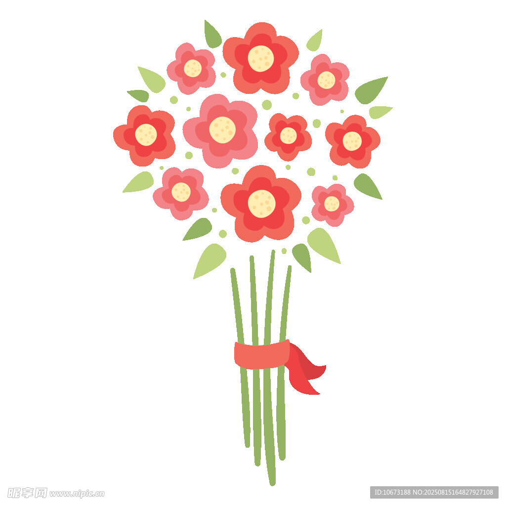 手繪鮮花花束插畫