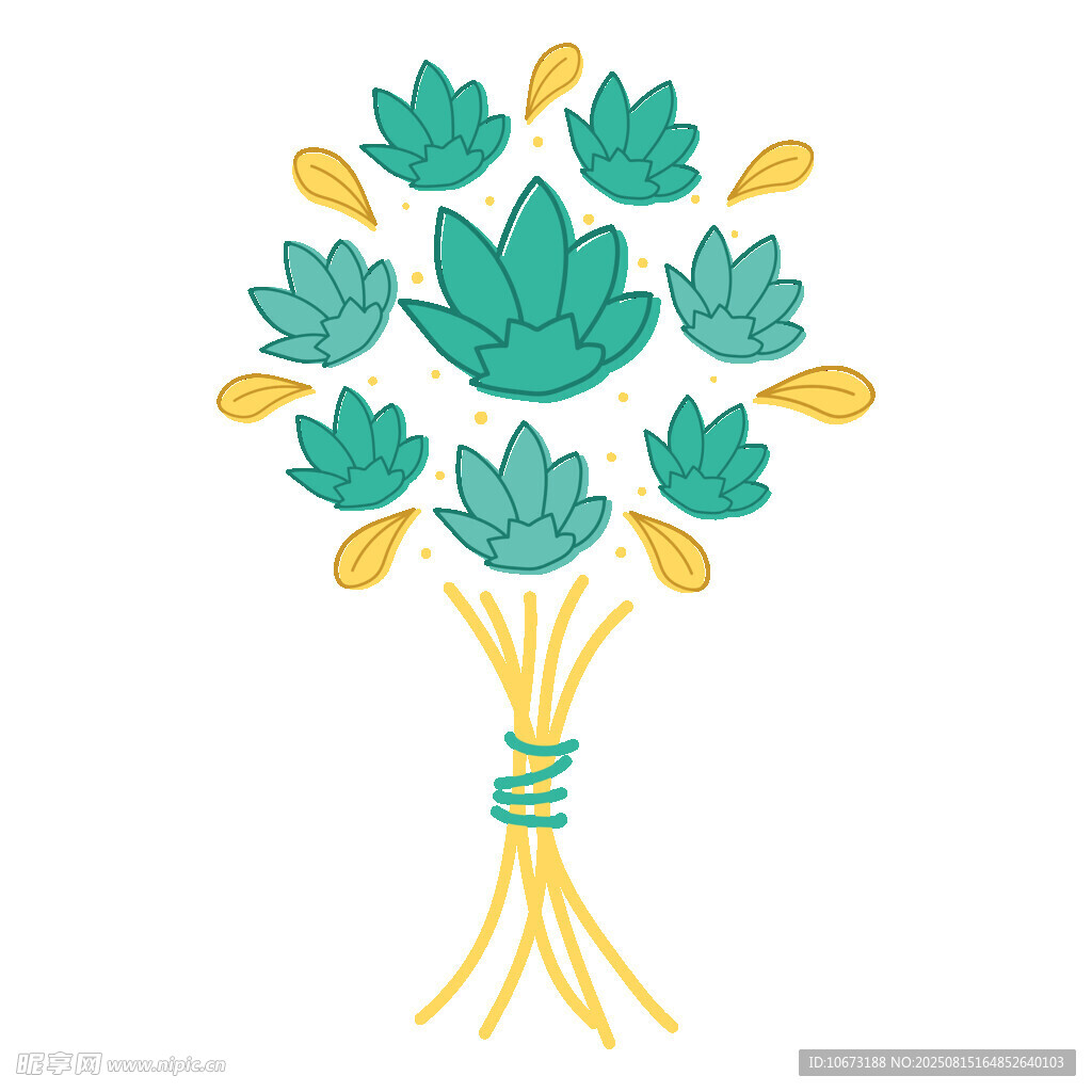 綠葉花束插畫(huà)