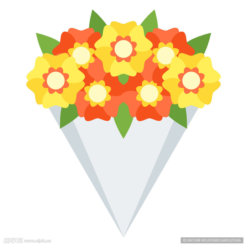 多彩花束插畫
