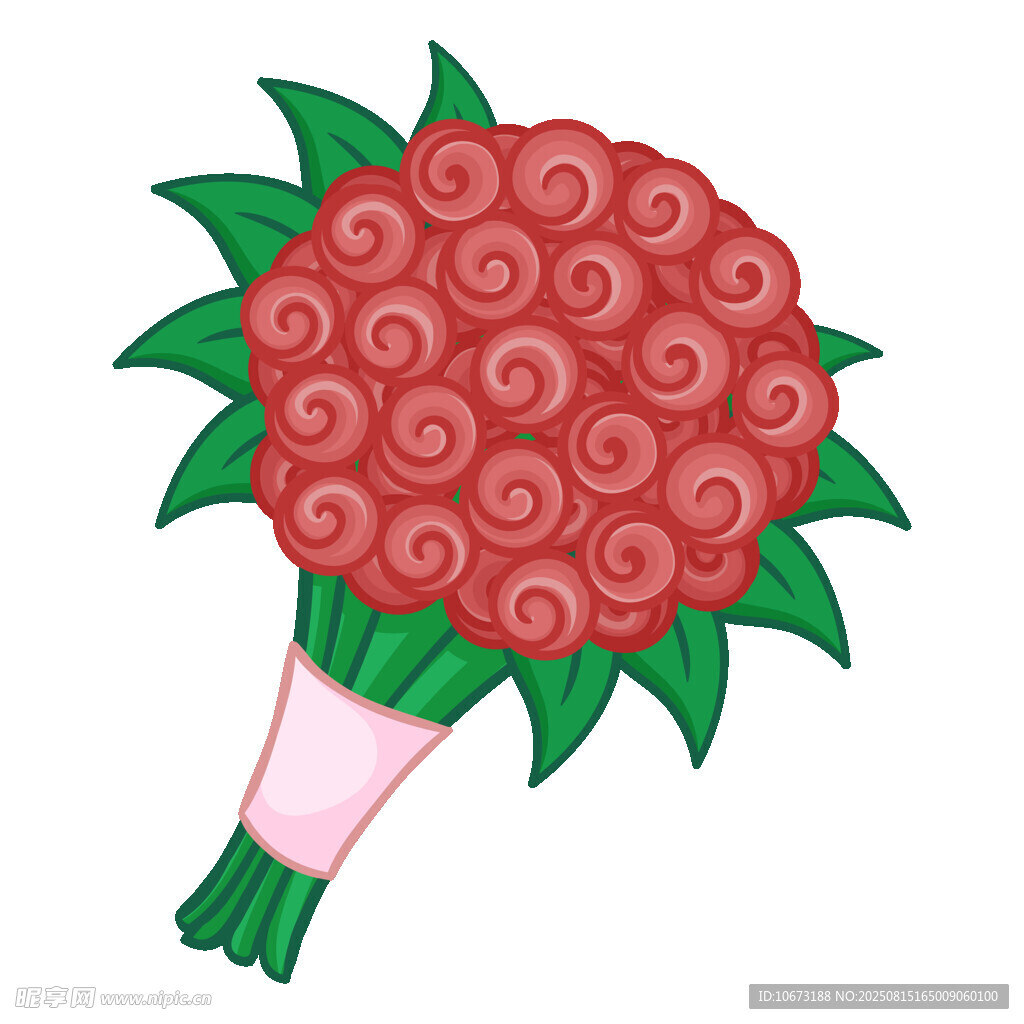 紅色花束插畫