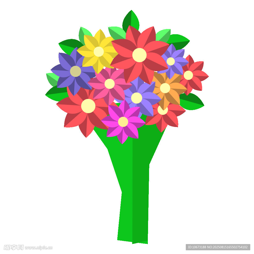 多彩花束插畫