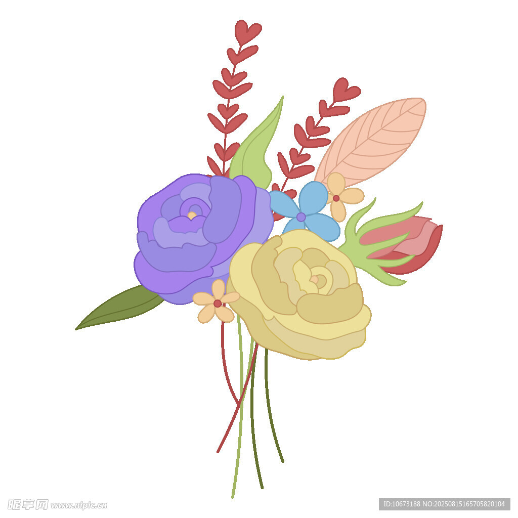 多彩花卉插畫(huà)