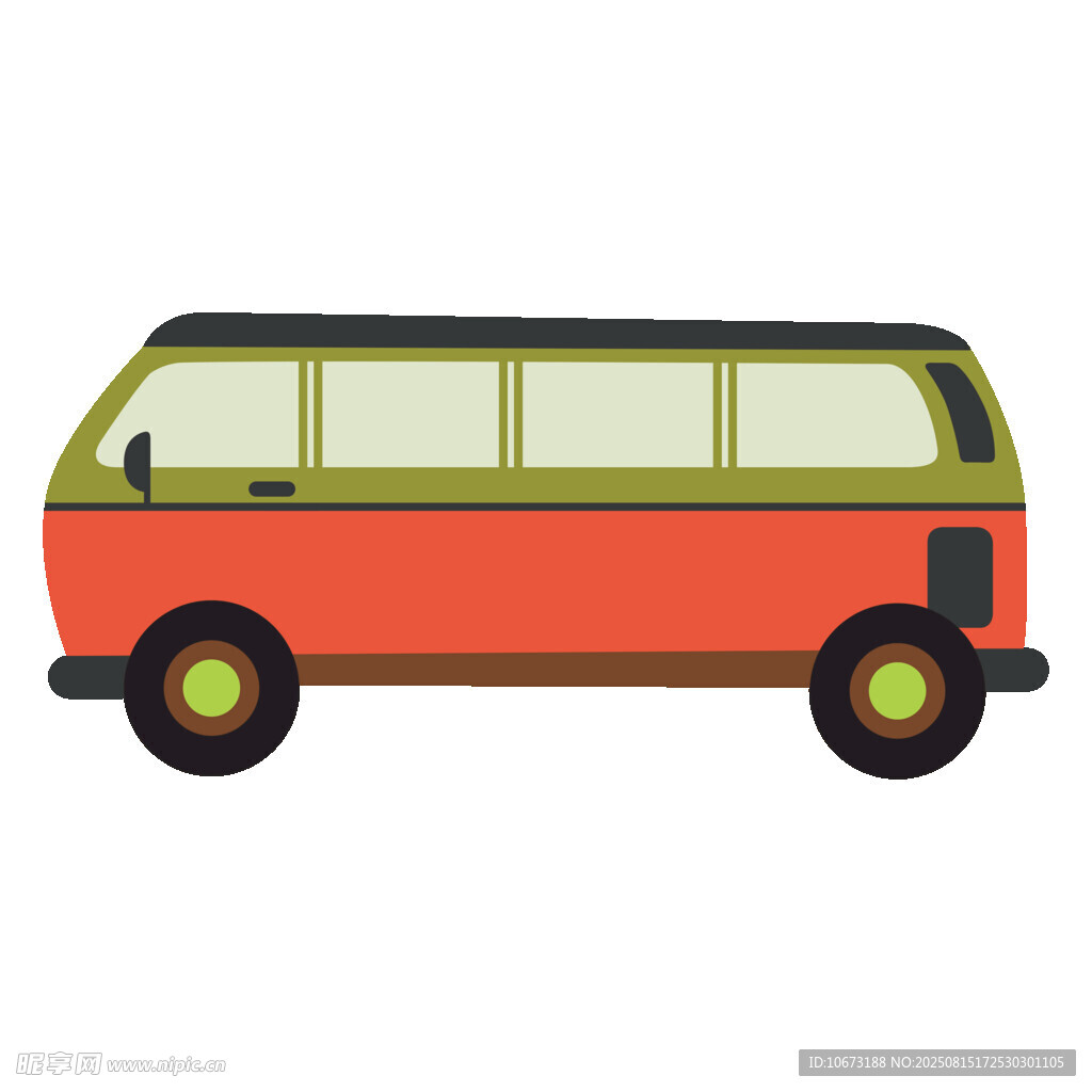 復(fù)古橙色面包車插畫