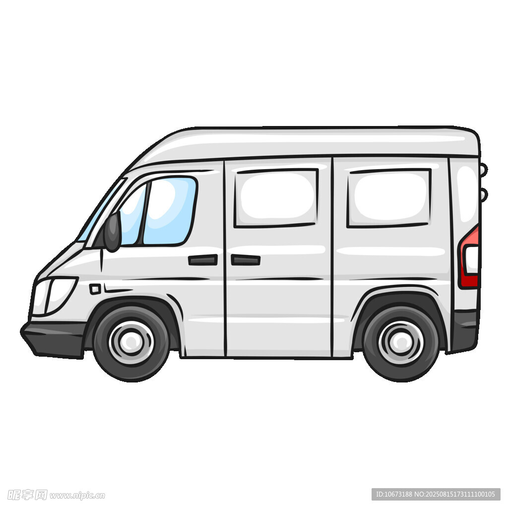 白色卡通風(fēng)格廂式貨車