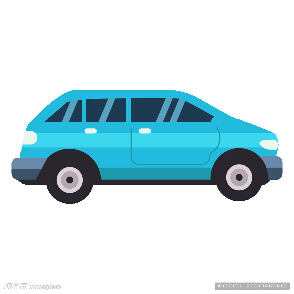 藍色簡約風格家用面包車