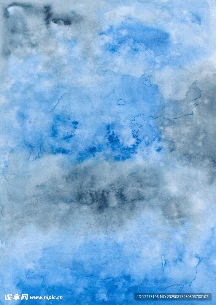 藍色水彩抽象天空紋理