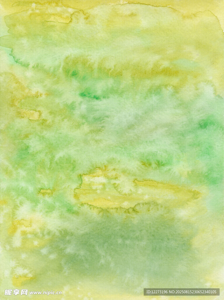 黃綠漸變水彩抽象畫