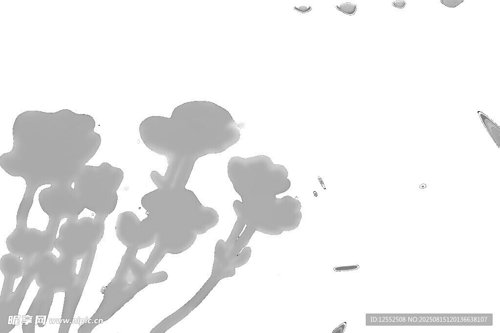 水墨花卉剪影