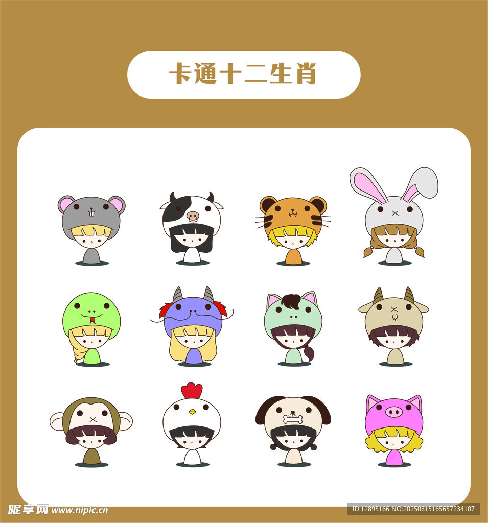 卡通十二生肖形象展示