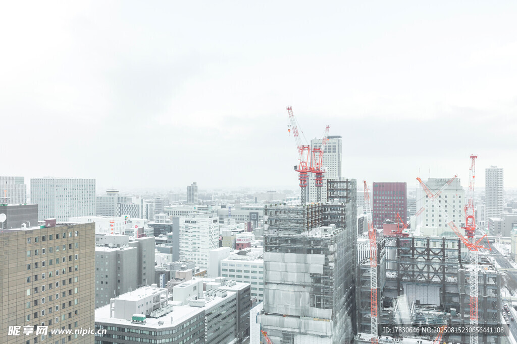 城市建筑工地俯瞰景象