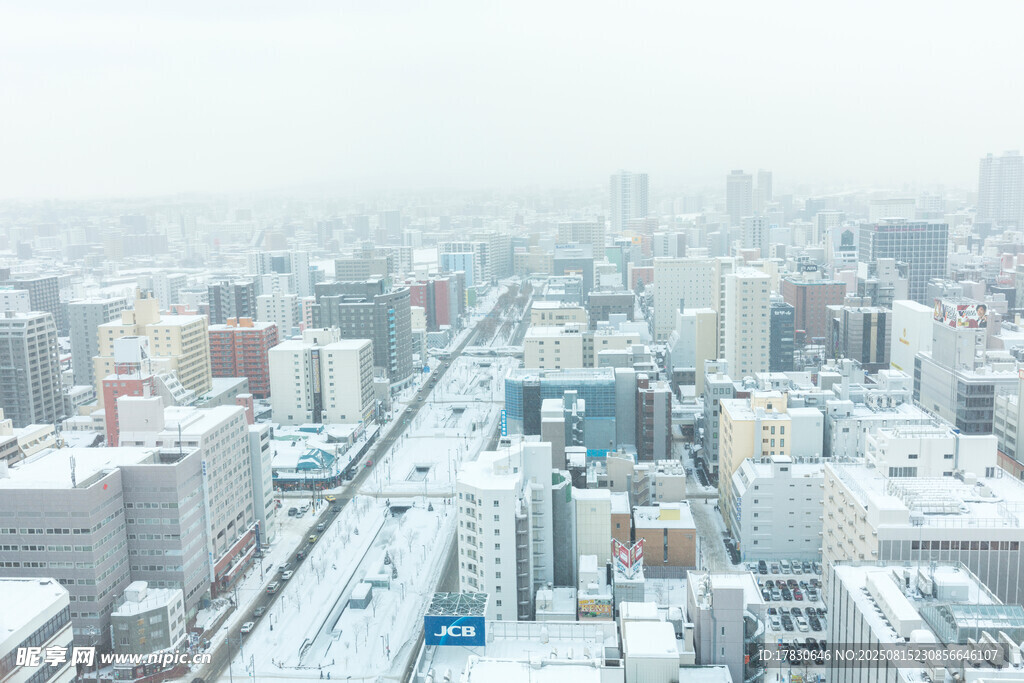 雪覆城市景觀
