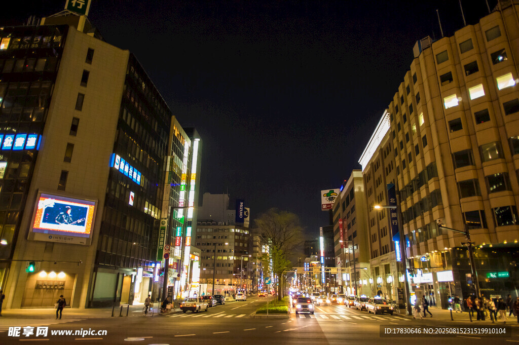 城市璀璨夜景街道畫面
