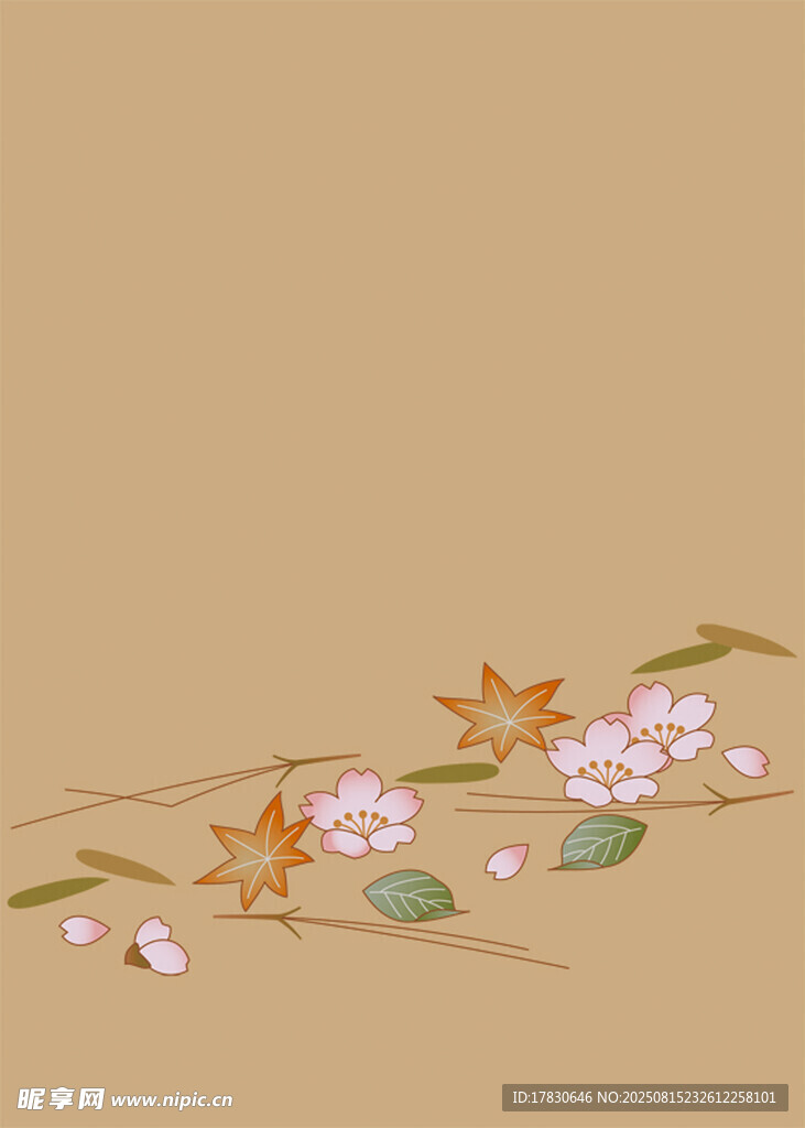 中式手繪花卉裝飾圖案