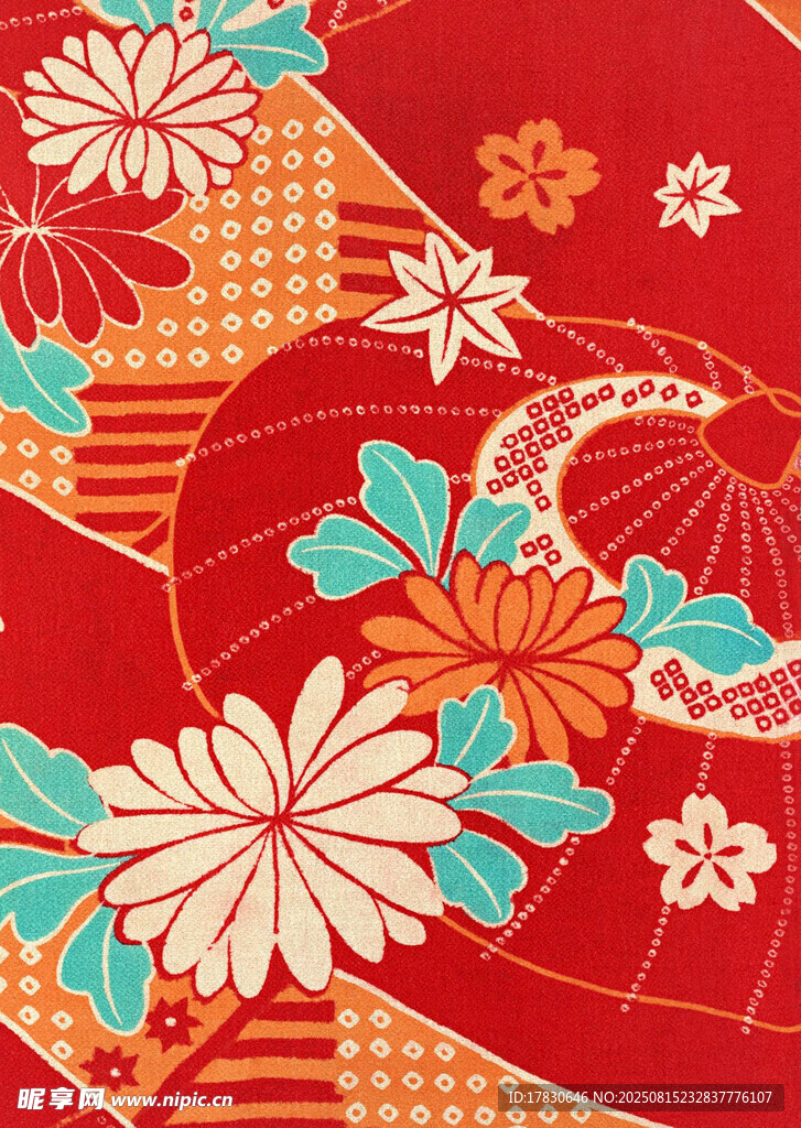 日式和風(fēng)花卉幾何圖案背景