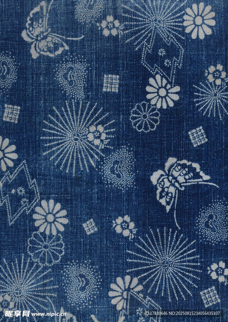 藍底白花傳統(tǒng)圖案紋理