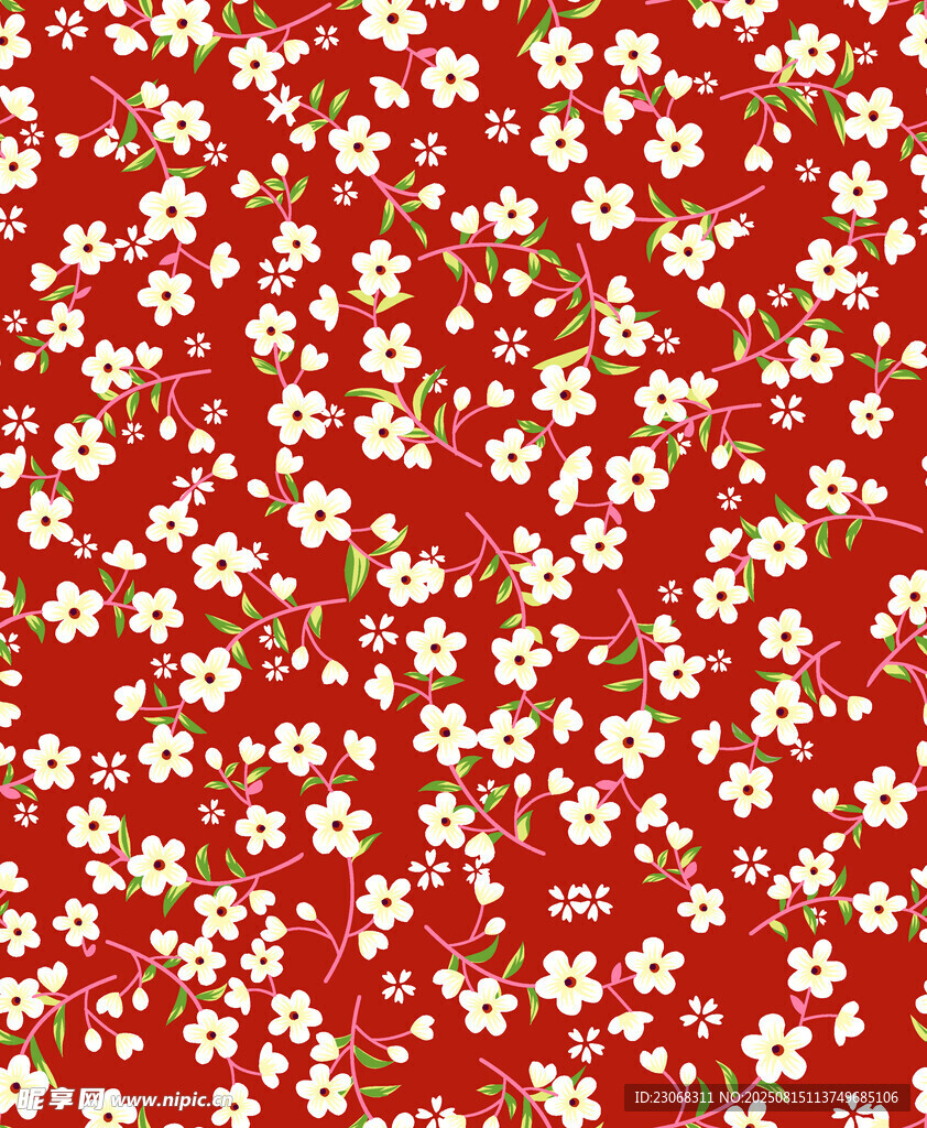 紅色碎花圖案背景