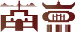 中式古建筑圖標元素南京